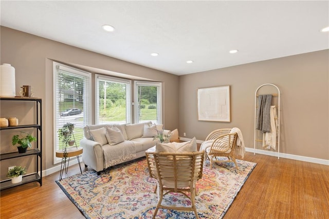 3601 NW 56th St, Houston Lake, MO 64151 - living area with baseboards, light wood-style floors, and recessed lighting