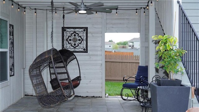 6418 N 141st St, Basehor, KS 66007 - view of patio / terrace with a ceiling fan