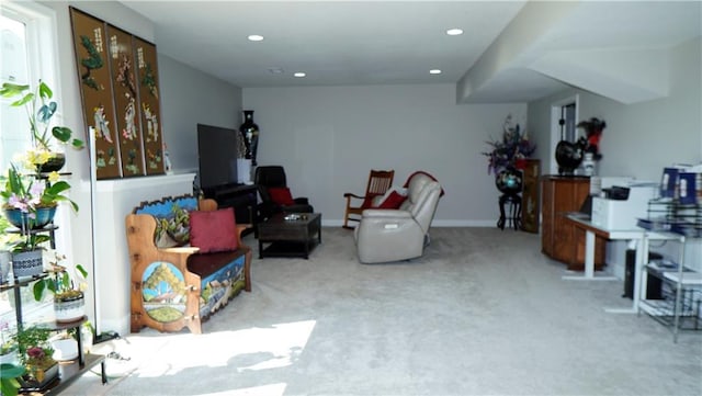 6418 N 141st St, Basehor, KS 66007 - sitting room featuring carpet, recessed lighting, and baseboards