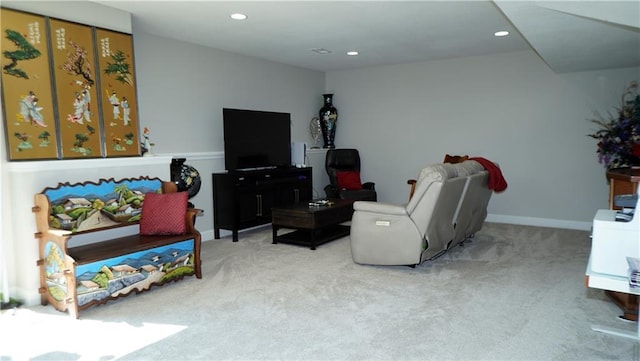 6418 N 141st St, Basehor, KS 66007 - living area with carpet floors, recessed lighting, and baseboards