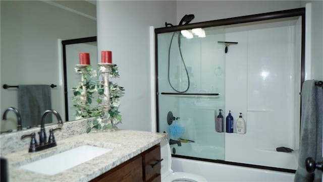 6418 N 141st St, Basehor, KS 66007 - full bath featuring vanity, bath / shower combo with glass door, and toilet