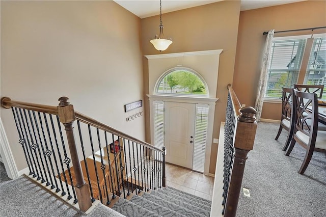 10136 N Wallace Ave, Kansas City, MO 64157 - foyer entrance with plenty of natural light, baseboards, and a high ceiling