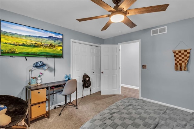 807 N Main St, Carrollton, MO 64633 - carpeted office space with a ceiling fan and baseboards