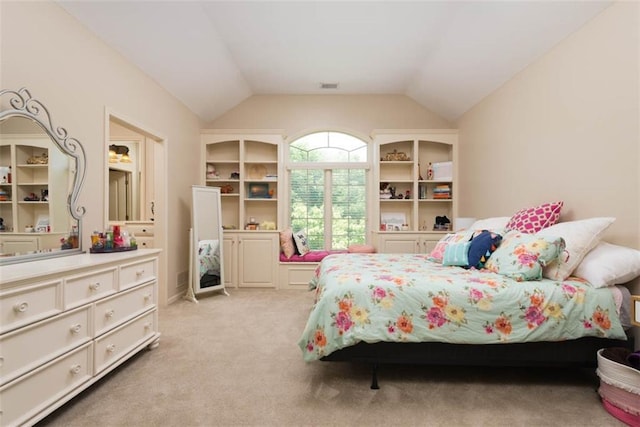 14301 Briar St, Leawood, KS 66224 - bedroom with light carpet and vaulted ceiling