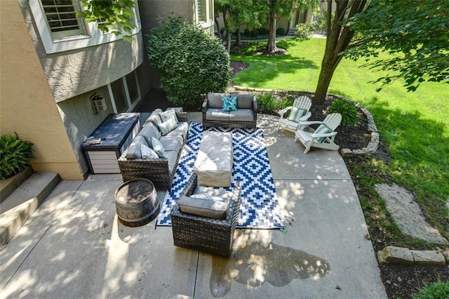 14301 Briar St, Leawood, KS 66224 - view of patio featuring outdoor lounge area