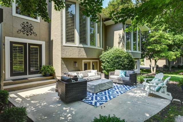 14301 Briar St, Leawood, KS 66224 - view of patio / terrace featuring an outdoor living space