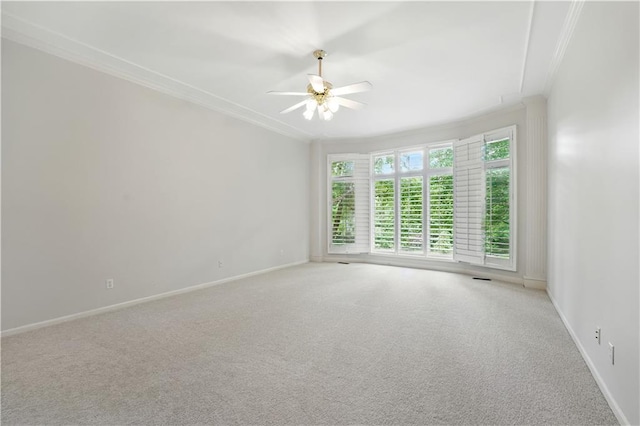 13905 Lucille St, Overland Park, KS 66221 - unfurnished room with ornamental molding, carpet floors, and ceiling fan
