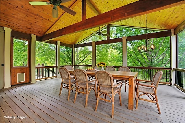 13905 Lucille St, Overland Park, KS 66221 - sunroom featuring a ceiling fan, plenty of natural light, and outdoor dining area