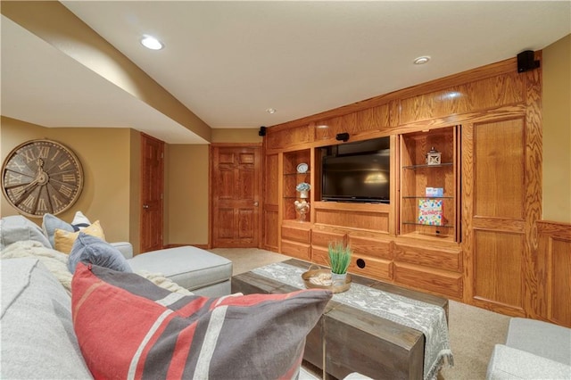 13011 Long St, Overland Park, KS 66213 - living room with light colored carpet and recessed lighting