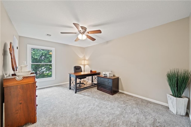 14450 W 146th Ter, Olathe, KS 66062 - carpeted office featuring a ceiling fan and baseboards