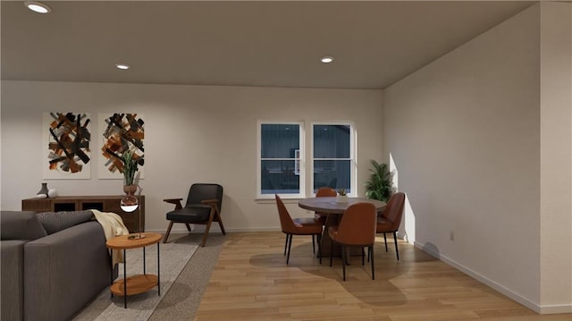 18305 W 166th St, Olathe, KS 66062 - dining area with light wood finished floors, recessed lighting, and baseboards