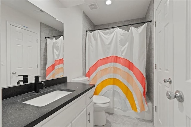 8443 Mettee St, Lenexa, KS 66219 - bathroom featuring vanity, toilet, and shower / bath combination with curtain