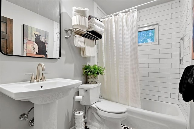 12000 Overbrook Rd, Leawood, KS 66209 - full bathroom with toilet and shower / bath combination with curtain