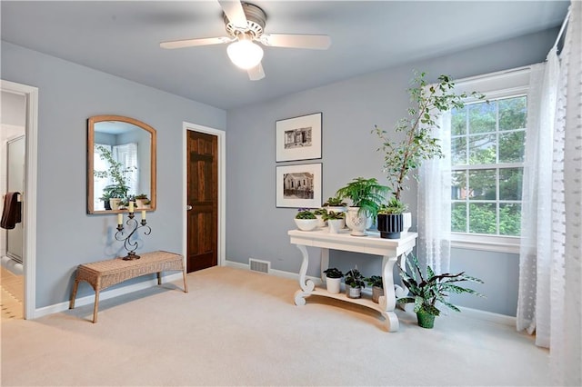 12000 Overbrook Rd, Leawood, KS 66209 - carpeted entrance foyer featuring baseboards and ceiling fan