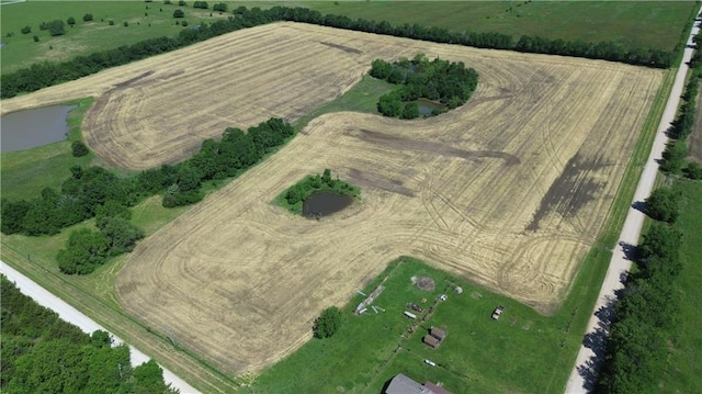 34330 W 407th St, Osawatomie, KS 66064 - aerial view of property and surrounding area featuring rural landscape and large plots for crops