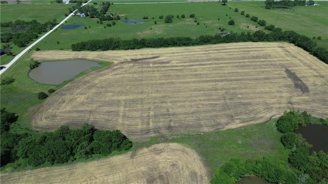 34330 W 407th St, Osawatomie, KS 66064 - aerial overview of property's location with rural landscape and a nearby body of water