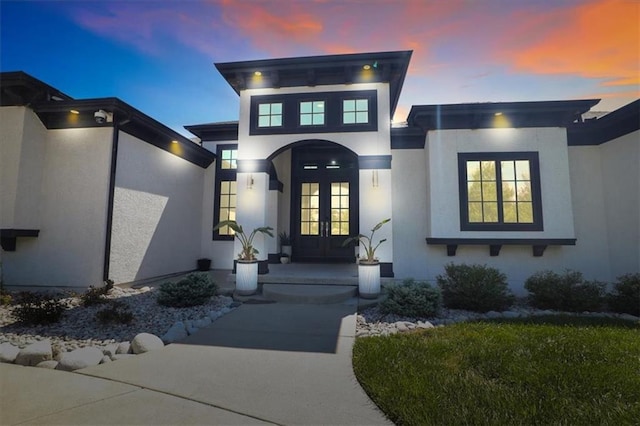 8605 NE Shl Creek Pkwy, Kansas City, MO 64157 - entrance to property featuring french doors and stucco siding