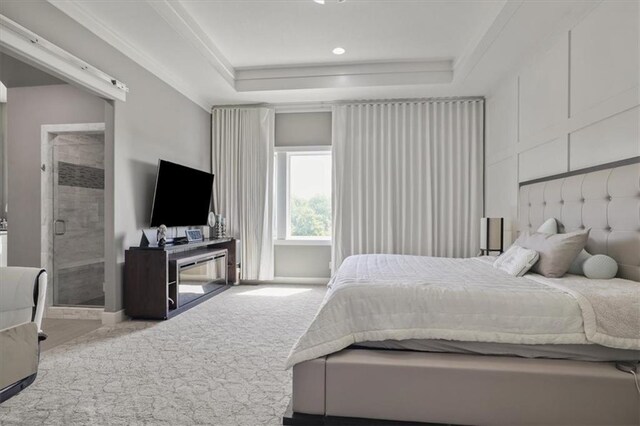 8605 NE Shl Creek Pkwy, Kansas City, MO 64157 - carpeted bedroom featuring a raised ceiling and recessed lighting
