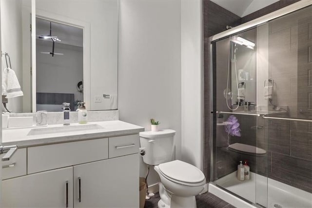 8605 NE Shl Creek Pkwy, Kansas City, MO 64157 - bathroom with toilet, vanity, and a stall shower