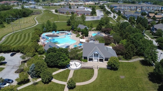 8605 NE Shl Creek Pkwy, Kansas City, MO 64157 - aerial view of property and surrounding area with a pool area