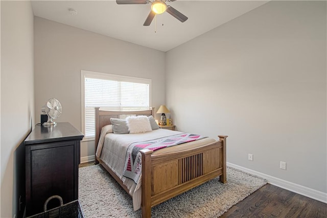 25383 W 144th Ct, Olathe, KS 66061 - bedroom featuring baseboards, wood finished floors, and a ceiling fan