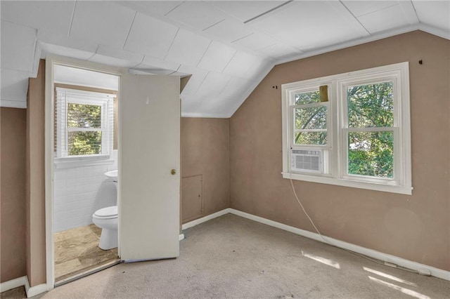 10916 Grandview Rd, Kansas City, MO 64137 - bonus room featuring healthy amount of natural light, vaulted ceiling, baseboards, and carpet floors
