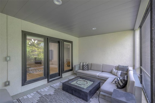 1644 Woodland Shores Cir, Lees Summit, MO 64086 - sunroom with an outdoor living space with a fire pit