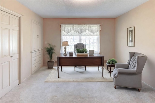 917 Country Club Dr, Butler, MO 64730 - carpeted home office featuring a textured ceiling