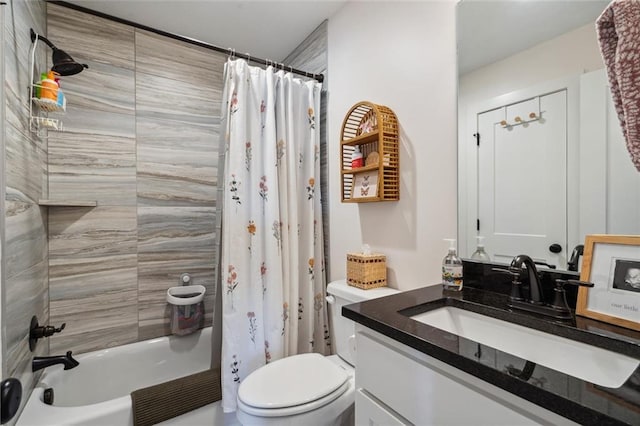 1108 NE Goshen Ct, Lees Summit, MO 64064 - bathroom featuring vanity, toilet, and shower / bath combo