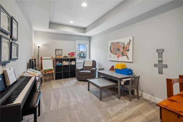 1108 NE Goshen Ct, Lees Summit, MO 64064 - living area with carpet, baseboards, and recessed lighting