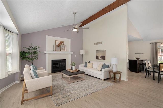 7243 Rene St, Shawnee, KS 66216 - living room with a glass covered fireplace, healthy amount of natural light, wood finished floors, and a ceiling fan