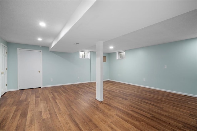 7243 Rene St, Shawnee, KS 66216 - basement with recessed lighting, baseboards, and wood finished floors