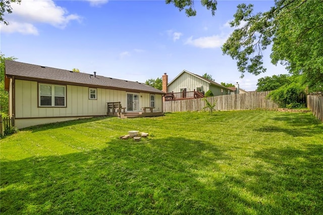 7243 Rene St, Shawnee, KS 66216 - view of yard featuring a deck
