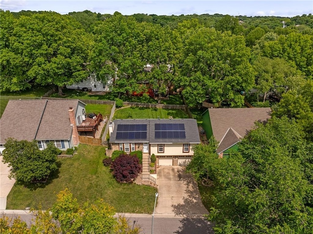 7243 Rene St, Shawnee, KS 66216 - aerial view of property and surrounding area featuring a forest