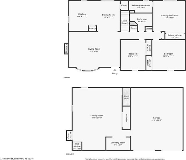 7243 Rene St, Shawnee, KS 66216 - room layout