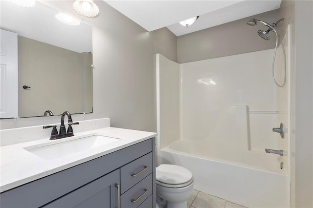 3208 Arbor Lake Dr, Saint Joseph, MO 64506 - bathroom featuring vanity, toilet, washtub / shower combination, and tile patterned floors
