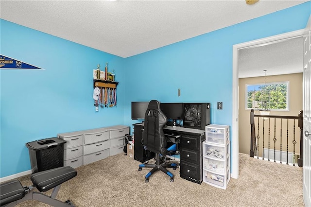 9820 N Donnelly Ave, Kansas City, MO 64157 - carpeted home office with a textured ceiling