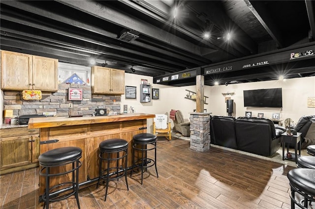 9820 N Donnelly Ave, Kansas City, MO 64157 - indoor bar featuring dark wood finished floors