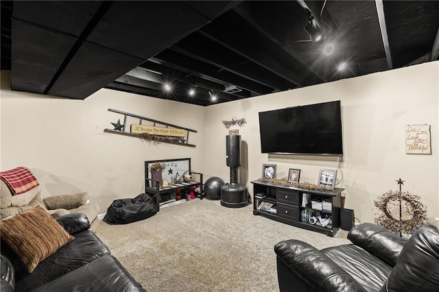 9820 N Donnelly Ave, Kansas City, MO 64157 - living room featuring carpet