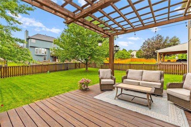 9820 N Donnelly Ave, Kansas City, MO 64157 - deck featuring an outdoor hangout area and a pergola