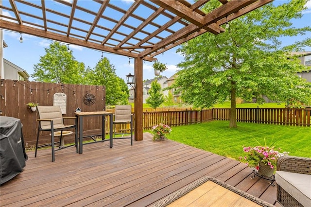 9820 N Donnelly Ave, Kansas City, MO 64157 - wooden terrace featuring a pergola