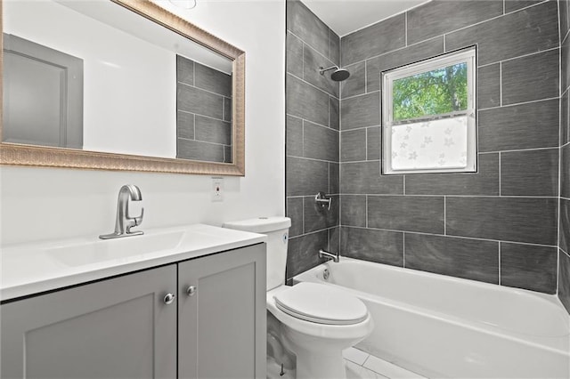 2317 S Maywood Ave, Independence, MO 64052 - bathroom featuring toilet, vanity, and bathing tub / shower combination