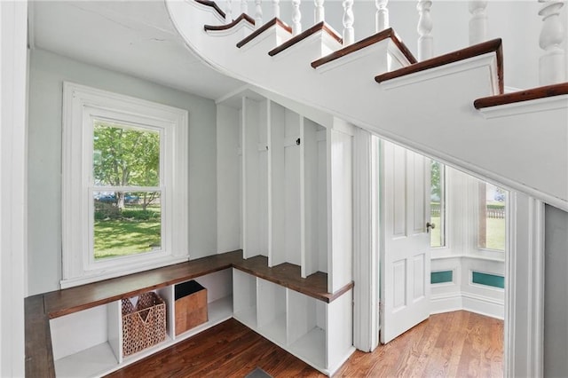 906 E Piankishaw St, Paola, KS 66071 - mudroom featuring wood finished floors