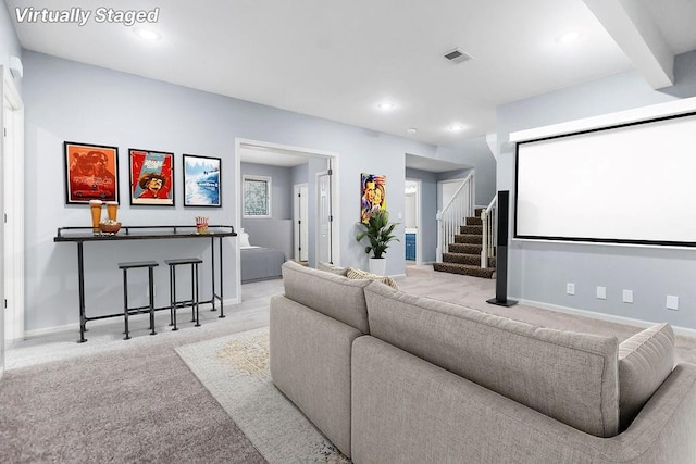 5408 W 153rd St, Leawood, KS 66224 - carpeted home theater with baseboards and recessed lighting