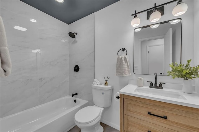 5005 S Grand Ave, Independence, MO 64055 - bathroom with vanity, toilet, and shower / bath combination