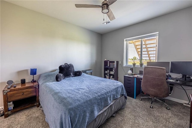 76 Casper St, Garden City, MO 64747 - bedroom featuring carpet, ceiling fan, and an office area