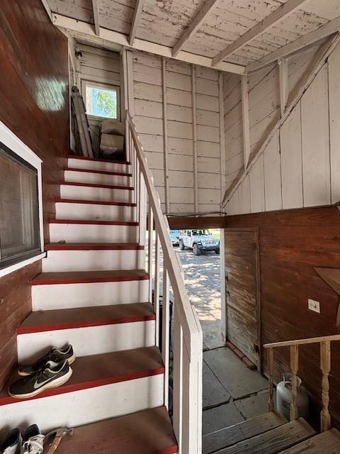 217 S 5th St, Burlington, KS 66839 - stairway featuring wood walls