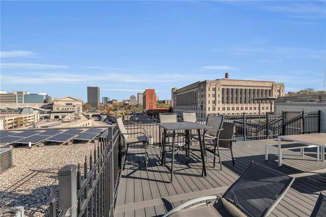 360 W Pershing Rd Unit 310, Kansas City, MO 64108 - deck with outdoor dining space and a city view