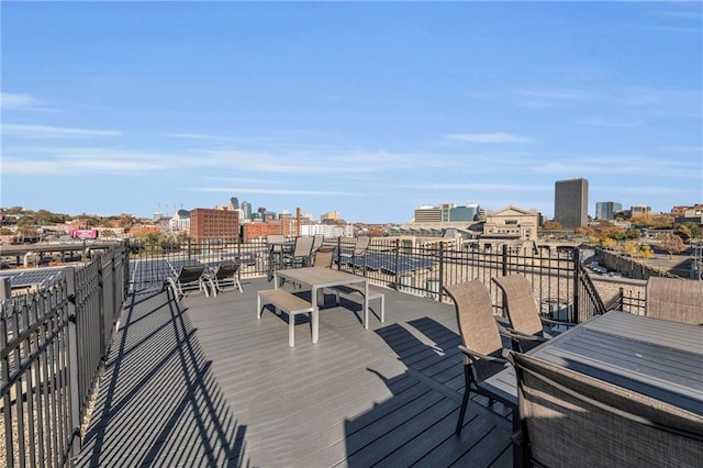 360 W Pershing Rd Unit 310, Kansas City, MO 64108 - wooden deck with a view of city
