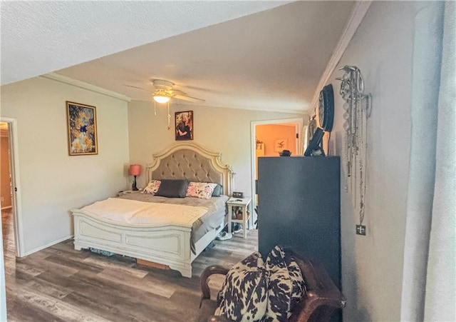 69 Porcupine Path, Linn Valley, KS 66040 - bedroom featuring ornamental molding, wood finished floors, and ceiling fan